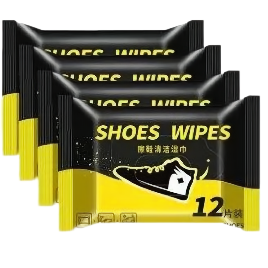 Prix ​​d'usine 12 pièces jetables sportives pratiques nettoyage de chaussures lingettes de voyage
