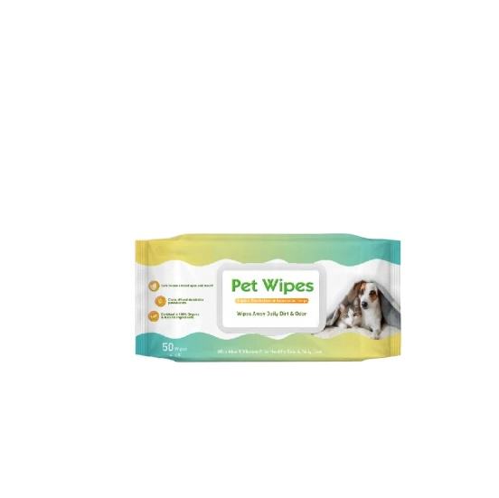 80pcs Toiletage animal lingettes douche douce Nettoyant désodorisant humide portable oeau oreille oculaire hypoallergénique chiens animaux de compagnie