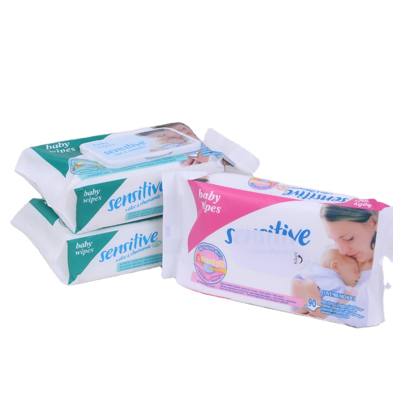 Lingettes pour bébé de qualité sans alcool et étiquette personnalisée naturelle biodégradable